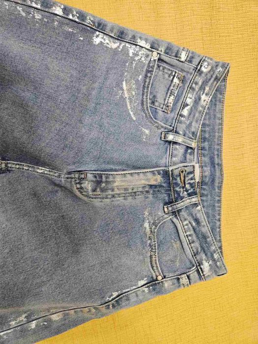 Дамски дънки със сребърен кант, S размер