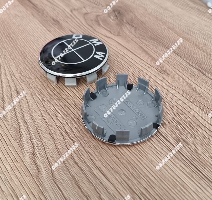 Капачки за джанти BMW 68мм чисто черни комплект 4бр