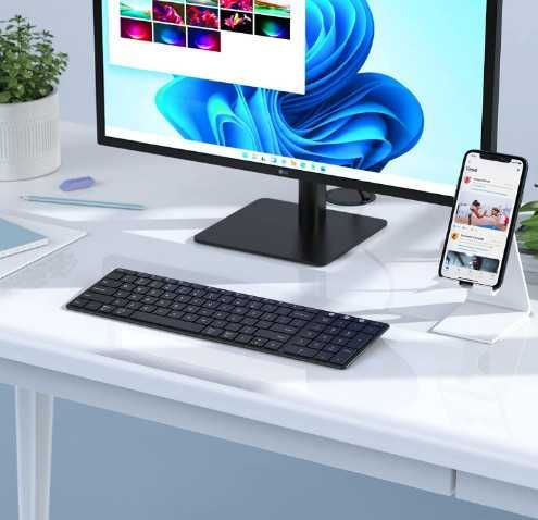 Безжична клавиатура Seenda SK64B-2, ултратънка клавиатура 2.4G