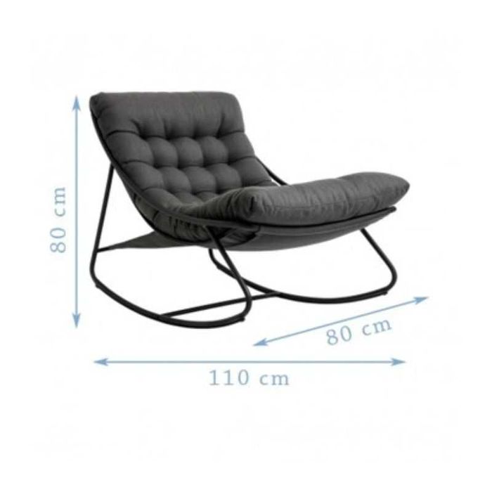 Люлеещо се кресло, Люлеещ се стол, 110х80х80 см - ЧЕРЕН или СИВ