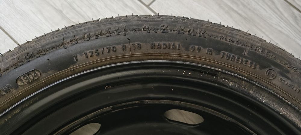 Roata rezerva slim R18 125/70 VW Golf 5 Continental