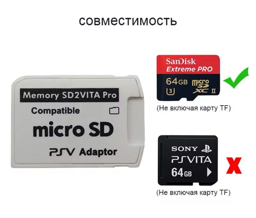 PS Vita - SD2VITA Micro SD адаптер, преходник