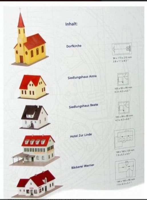 PIKO set 5 clădiri feroviare scara HO