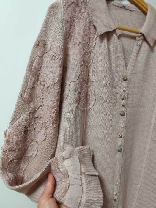 30 лв НОВОГОДИШНО НАМАЛЕНИЕ от 40  Уникална Арт туника- дълга жилетка