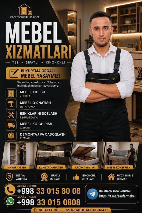 Mebelshik xizmatlari_ услуги мебельщика