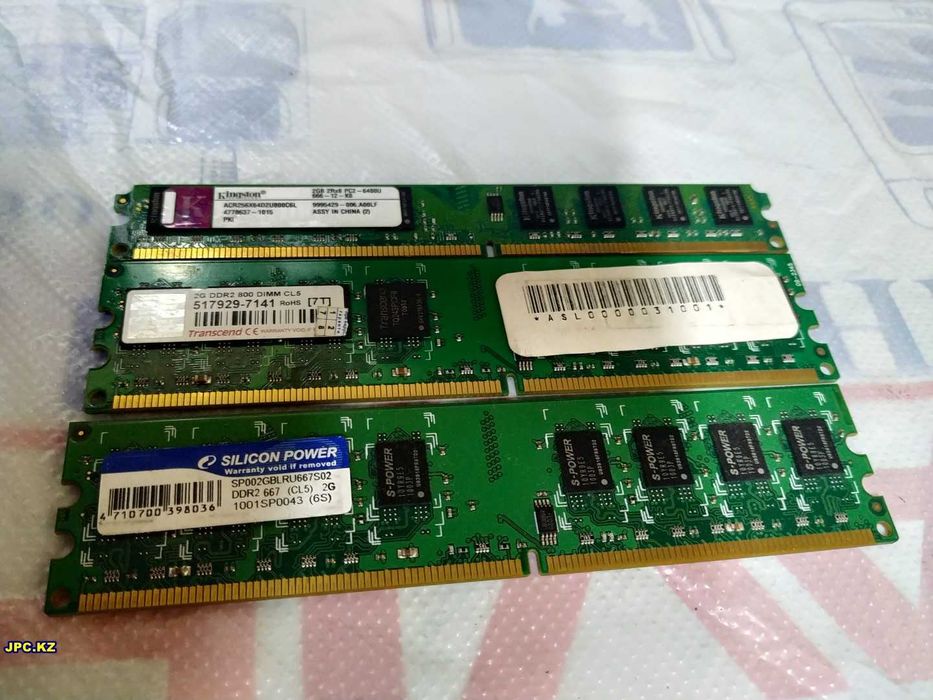 RAM Kingston ОЗУ 2Gb, PC-6400Mb/с, 800MHz, DDR2 1.8V, DIMM/ 6-штук.