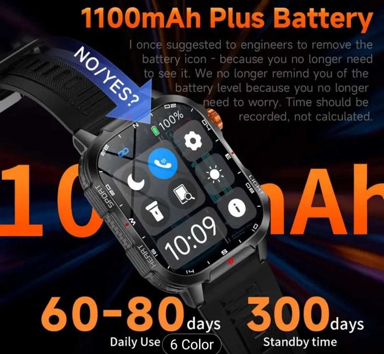 1100mah Смарт часовник/ Smart wath 2026