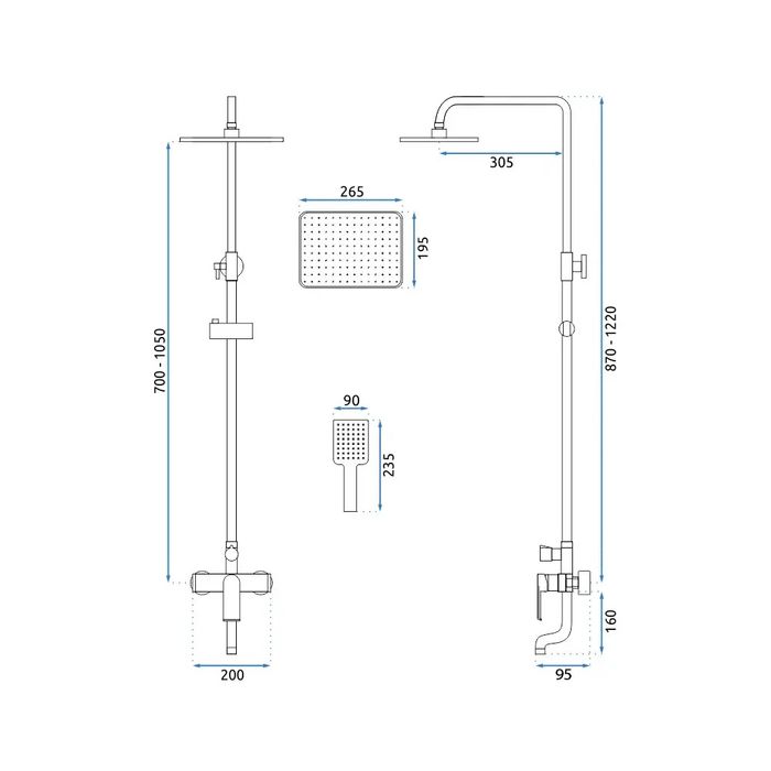 Baterie dus Rea auriu periat