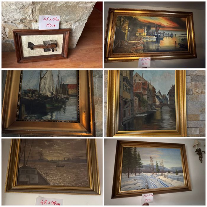 Автентични стари  авторски  картини от маслени бои. Над 50 броя