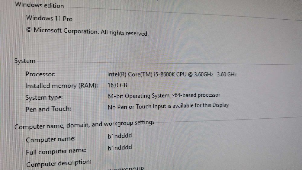 Компютър i5-8600K 3.60 Ghz