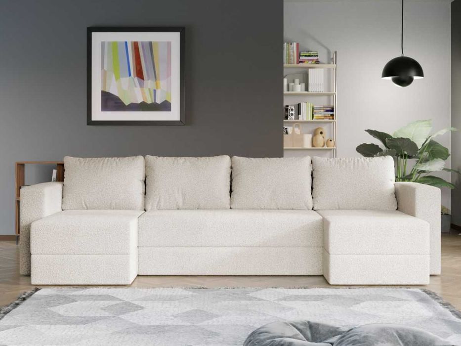 Coltar U Extensibil Alfa plusat aspect lana alba - Transport Gratuit