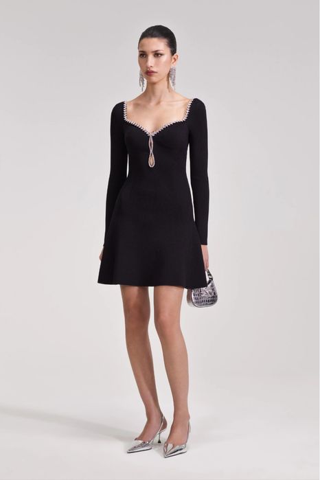 Self-Portrait мини рокля с камъни