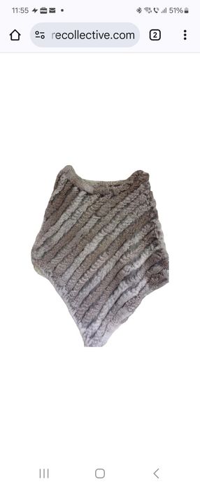 Poncho stefanel, blana iepure,nou