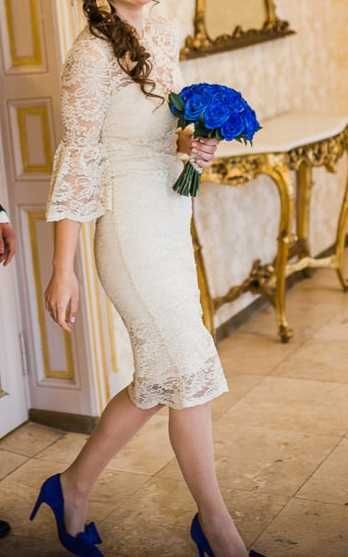 Rochie de seara midi din dantela Nissa marimea 36/S