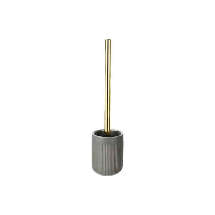Perie wc cu suport din ceramica, gri, design modern, model Athena,