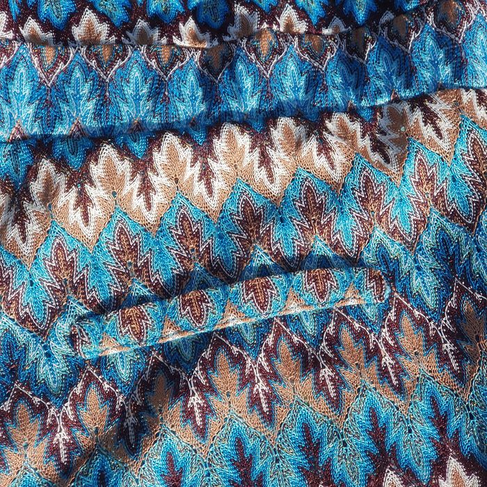 Salopeta M/L fara bretele, albastru si auriu, dama