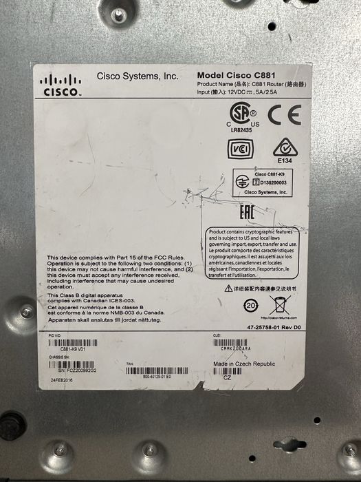 Роутер cisco c881