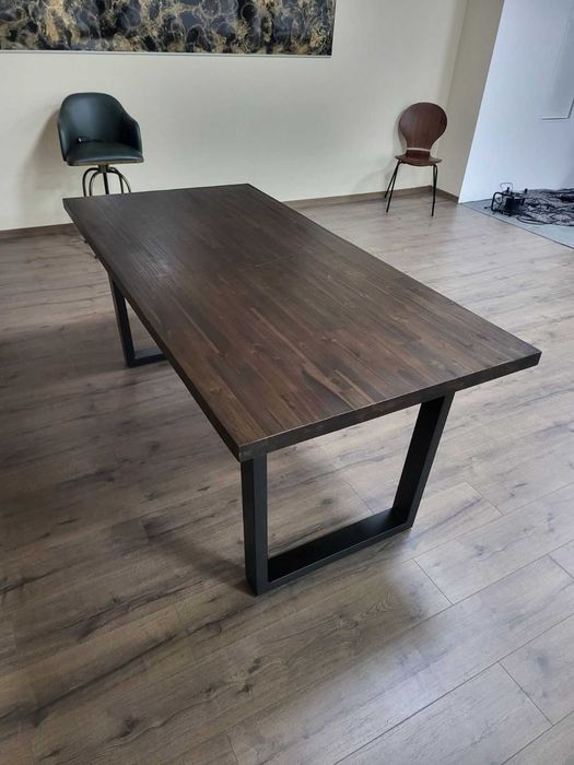 ПРОМОЦИЯ!!! Масивна дървена трапезна маса от тъмно дърво