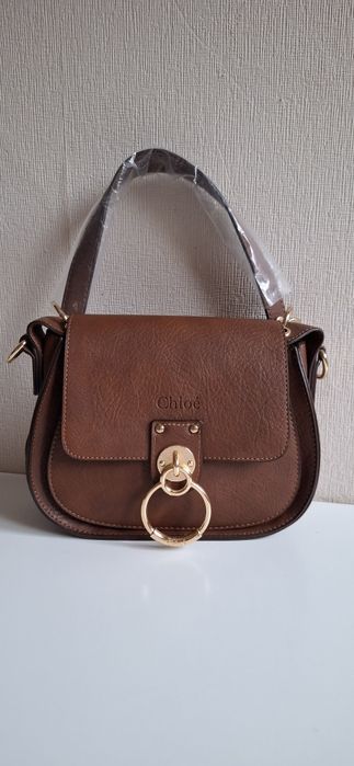 Дамска кожена кафява  чанта Chloe