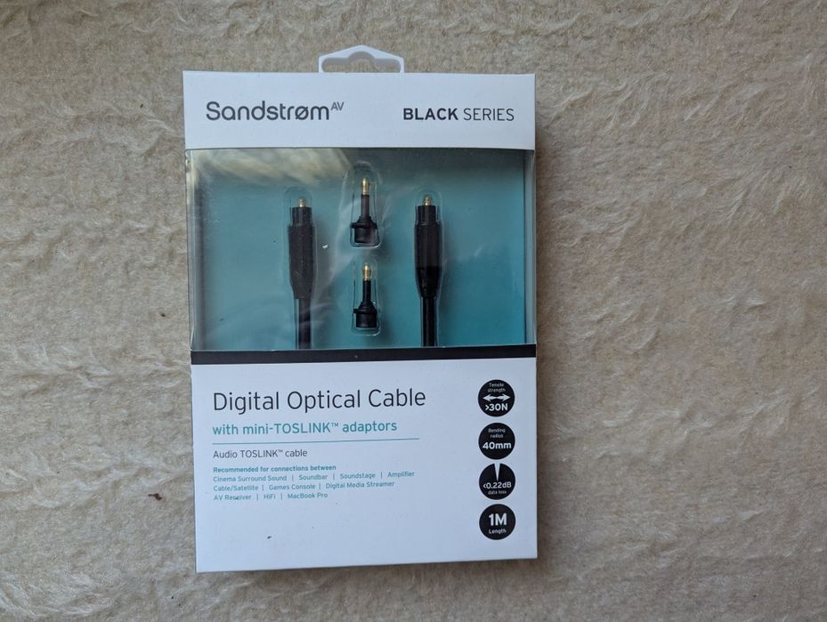 Sandstrom black series Digital Optical Cable 1m