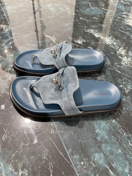 Hermes Empire Sandals in Suede Goatskin