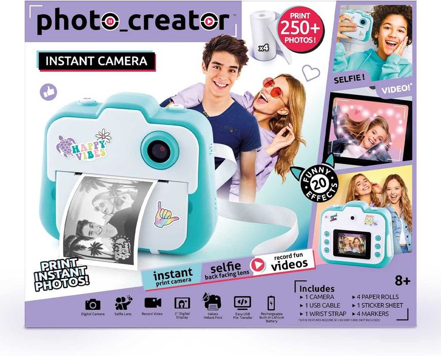 Canal Toys Photo Creator камера за моментално печатане – снимки, селфита и видео – термохартия за 250 снимки – LCD екран. 8+