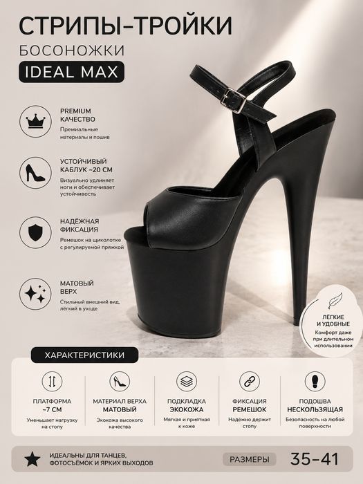 Заголовок: Стрипы-тройки Ideal Max (Черные) — Размер 36. Последняя пар