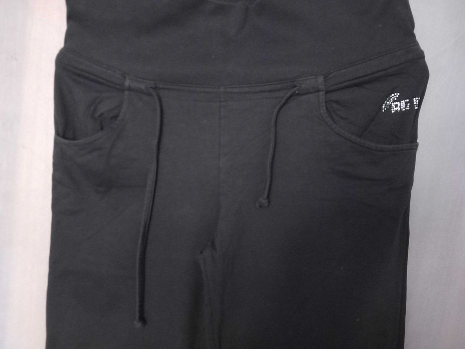 Черен памучен анцуг за бременна размер M/L