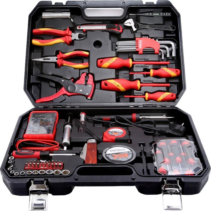 Trusa de scule multifunctionala, pentru electricieni, 68 piese, Kraft