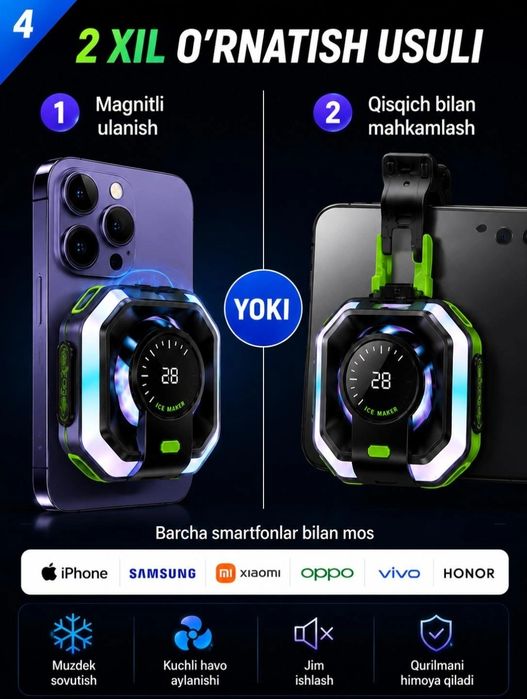 Hk 5 PRO — Smartfoningiz uchun kuchli sovutish