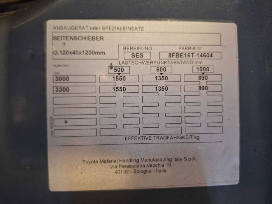 Електрокар Toyota 8FBE16T Дуплекс мачта със свободен ход - 3 300 мм