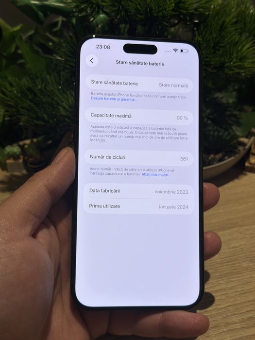 Iphone 15 pro max 256gb ‼️90% baterie‼️Garantie‼️husa mobilfox