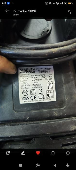 Aparat spălat cu presiune Stanley Fatmax 160bar