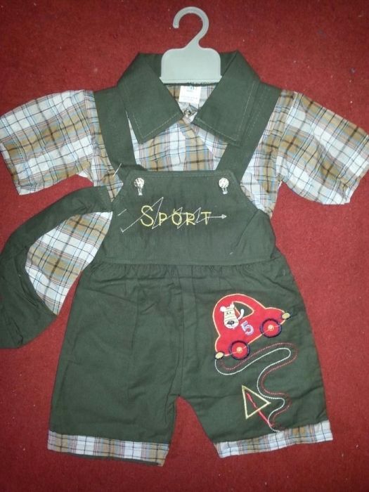 Costume salopete noi 3 piese camasa sapca si salopeta