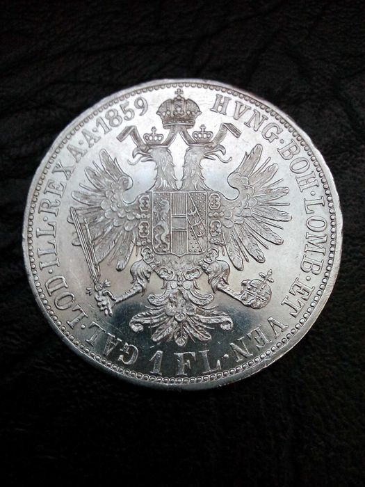 1 Флорин 1859 година Австроунгария , Франц Йосиф I сребро