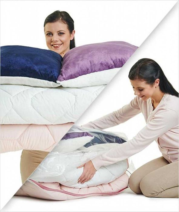 Вакуумиращи пликове за съхранение на дрехи и аксесоари – 50 × 60 cm