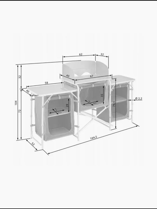 Походный кухня Складной стол шкаф