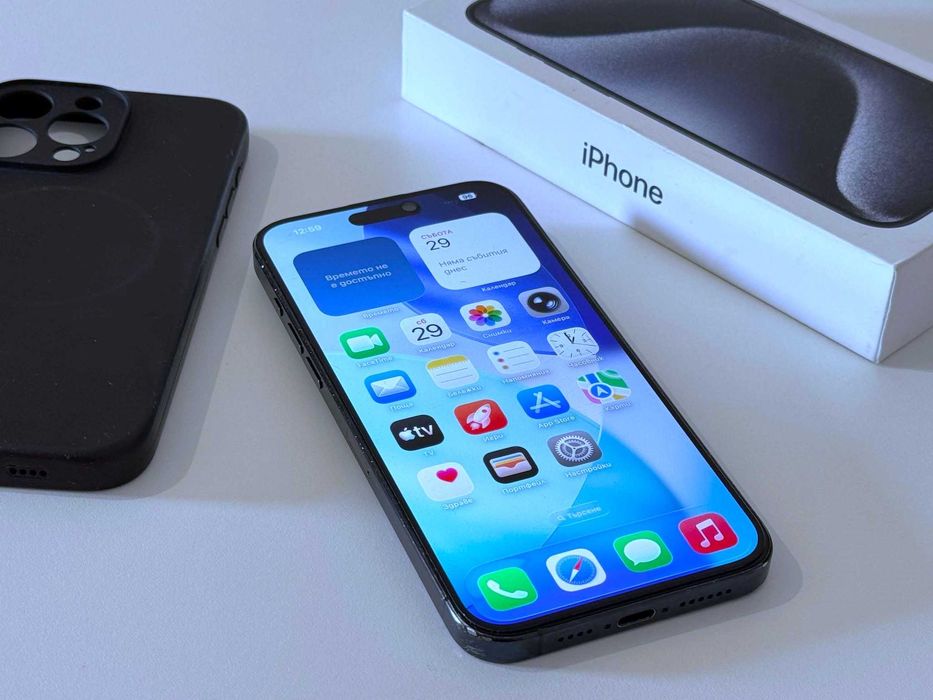 Бартер! iPhone 15 Pro Max Blue Titanium (Син) 82% Батерия.