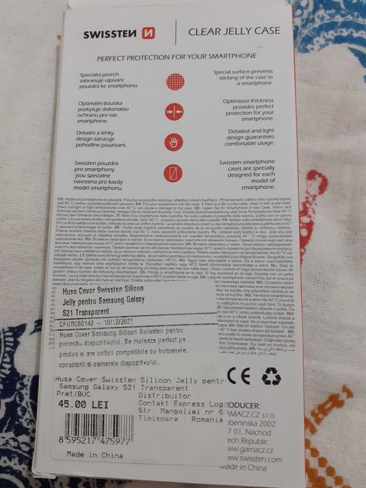 Husa Samsung S21 5g dual sim 2 bucăți la 55lei