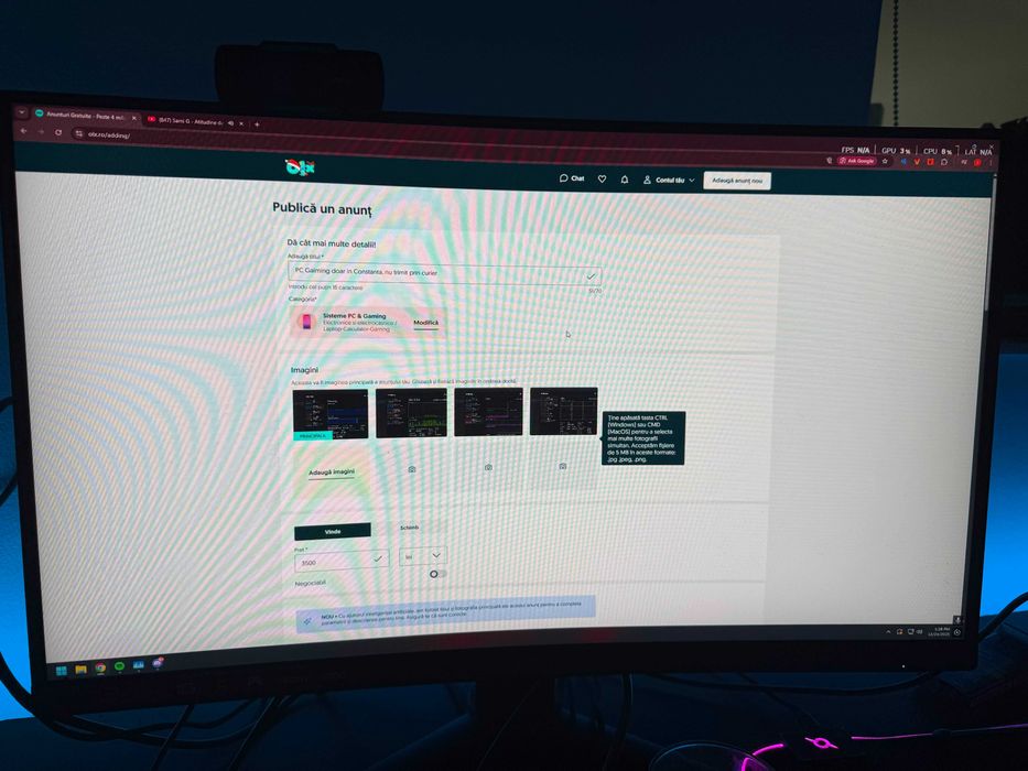 PC Gaiming doar in Constanta, nu trimit prin curier
