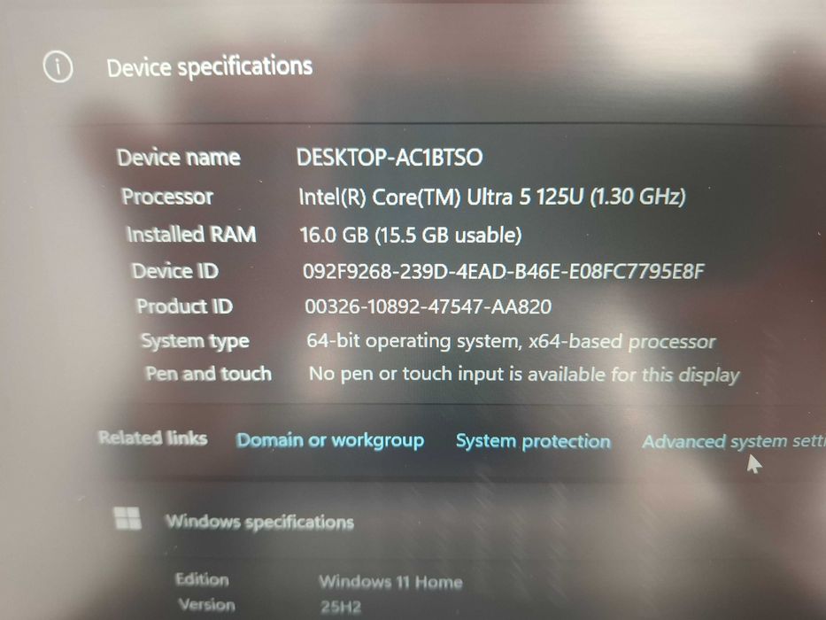 Лаптоп HP PROBOOK 16'3 инча Intel Ultra 5 125U - КАТО НОВ!