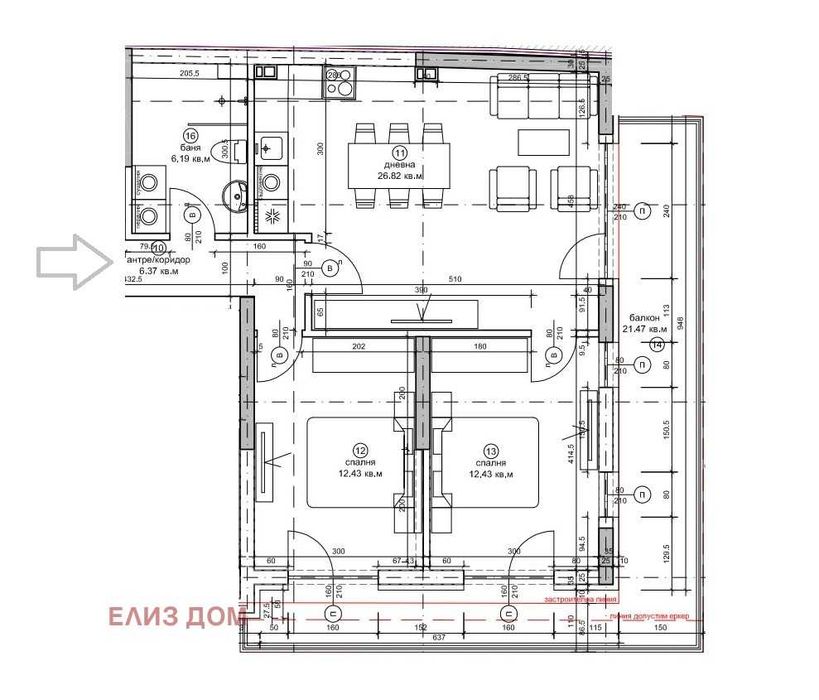 Тристаен апартамент в гр. Варна, р-н Окръжна болница