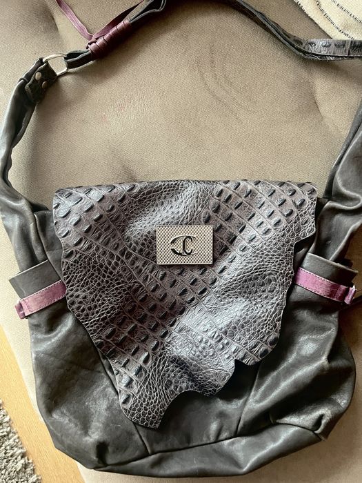 Кожена чанта Roberto Cavalli