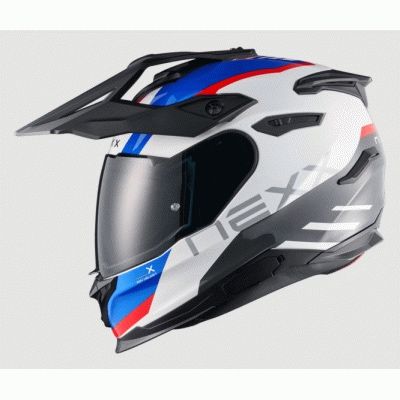 Адвенчър каска NEXX  Y.TRAVL QUEST White Blue Red