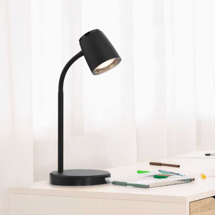 Lampă de Birou LED ORO VERO Neagră, 4.5W, Braț Flexibil, Design Modern