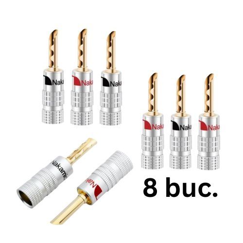 Conectori mufe Nakamichi set 8 buc banane audio cabl