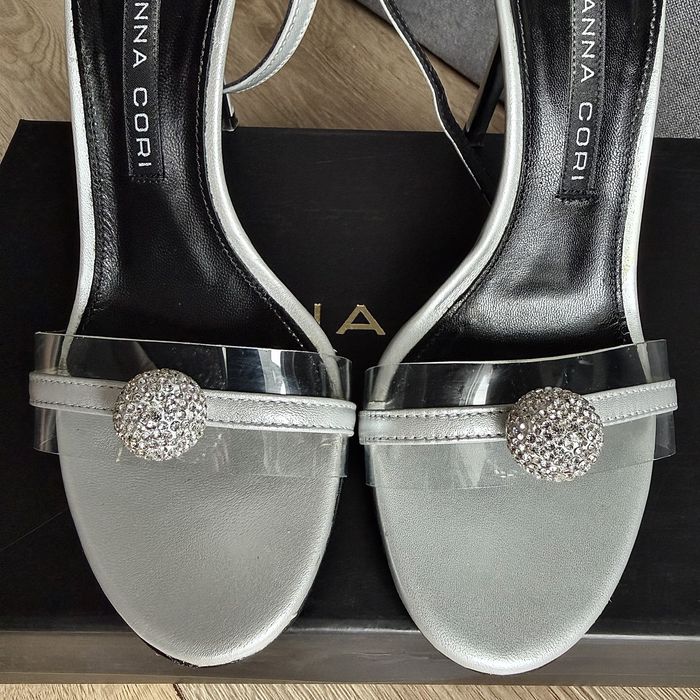 Sandale piele argintii Anna Cori, marime 37