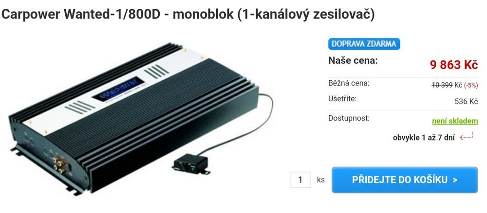 Немски автоусилвател Carpower Wanted-1/800D