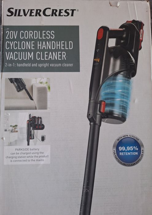 Акумулаторна Прахосмукачка работеща с батерия Парксайд 20В 2в1