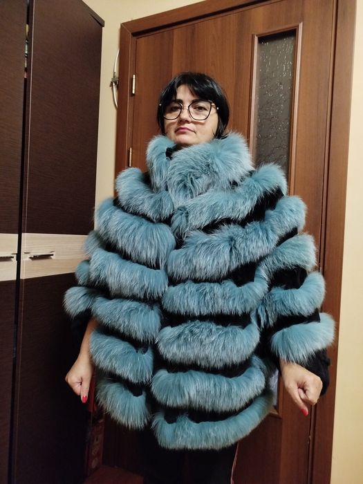 Poncho de blană naturală